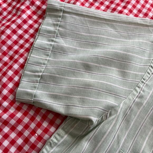 Vintage 50s / 60s Mens Green Button Down Short Sleeve Shirt // Size Medium - Picture 3 of 5